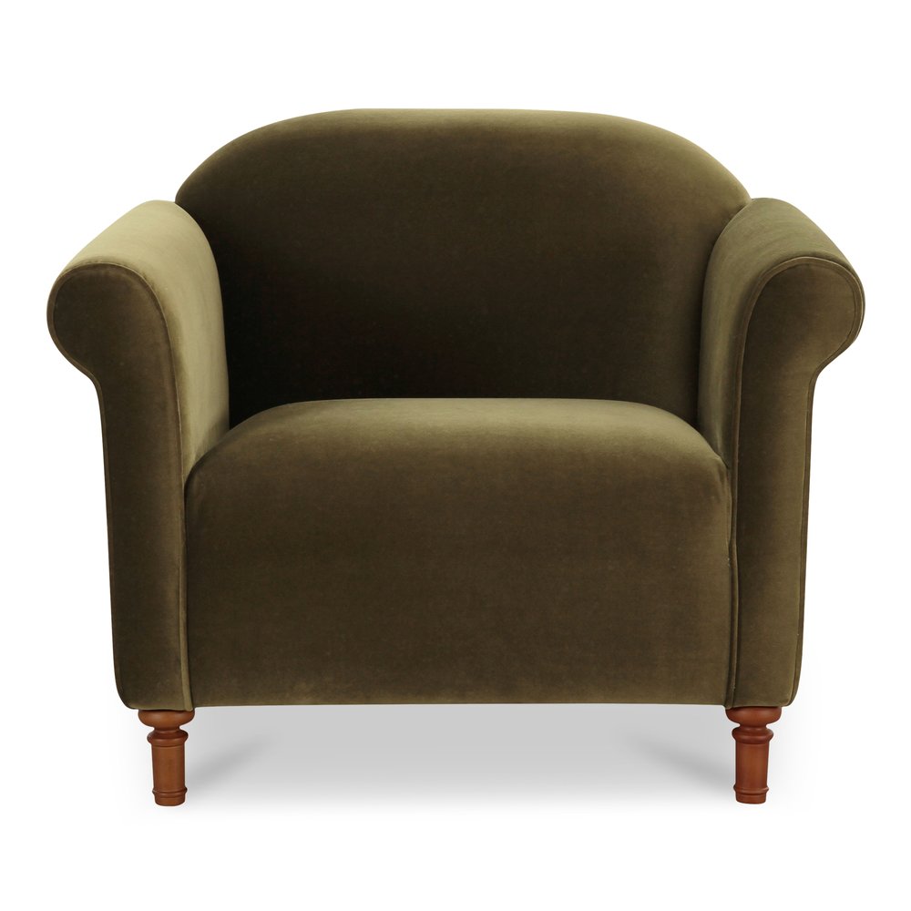 Moes Home - Harmony Accent Chair Dark Green Faux Mohair - OA-1063-27 view 1