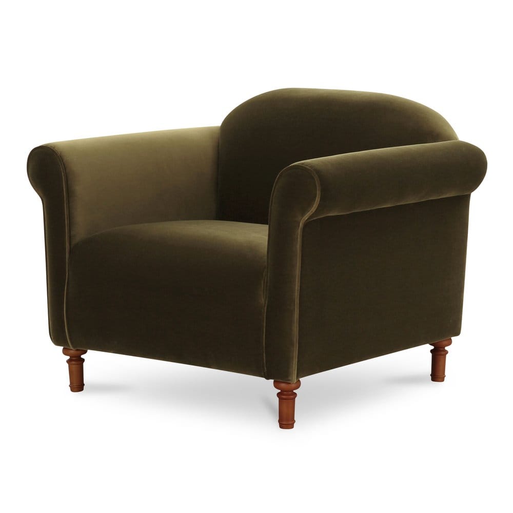 Moes Home - Harmony Accent Chair Dark Green Faux Mohair - OA-1063-27 view 6