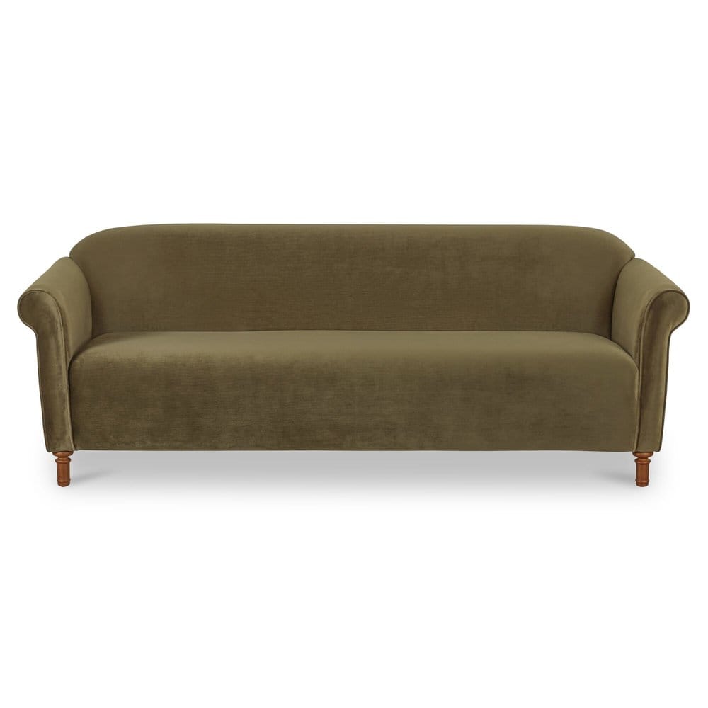 Moes Home - Harmony Sofa Dark Green Faux Mohair - OA-1115-27 view 1