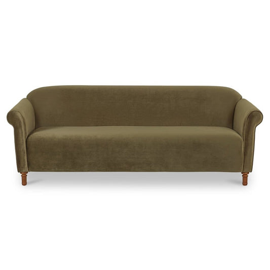 Moes Home - Harmony Sofa Dark Green Faux Mohair - OA-1115-27 view 2