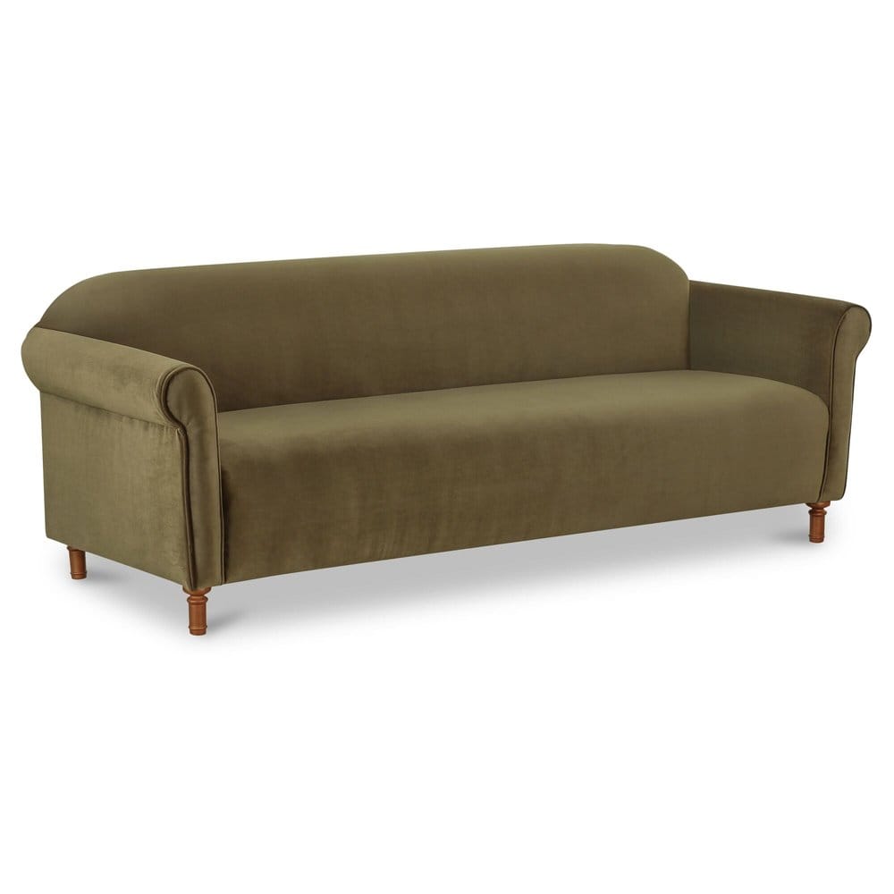 Moes Home - Harmony Sofa Dark Green Faux Mohair - OA-1115-27 view 3