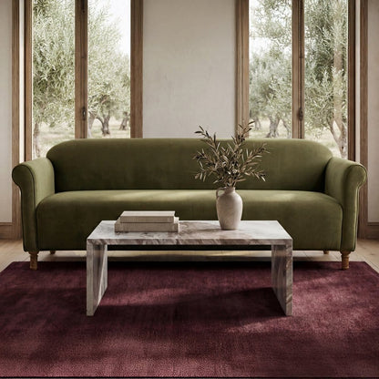 Moes Home - Harmony Sofa Dark Green Faux Mohair - OA-1115-27 view 9