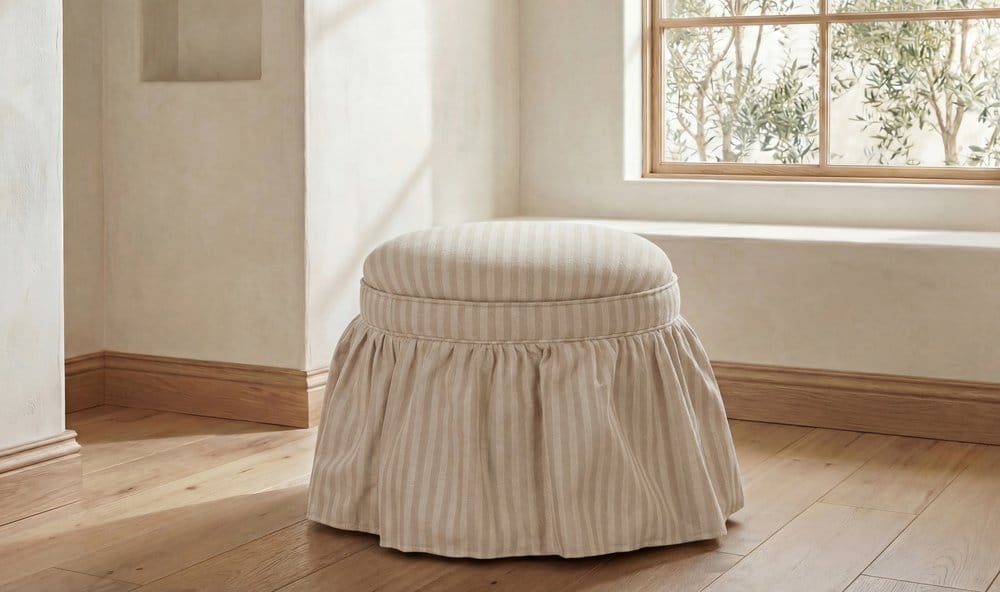 Moes Home - Heidi Storage Ottoman Beige Stripe - OA-1112-34 view 7