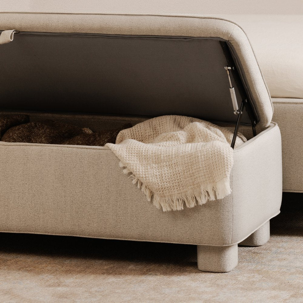 Moes Home - Ichigo Storage Bench Light Grey - OA-1004-29 view 11