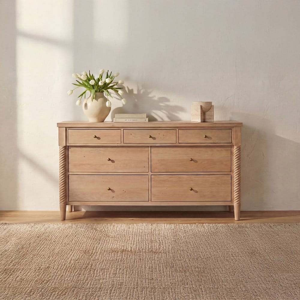 Moes Home - Joni 7 Drawer Dresser Natural - BB-1052-24 view 11