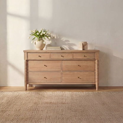 Moes Home - Joni 7 Drawer Dresser Natural - BB-1052-24 view 11