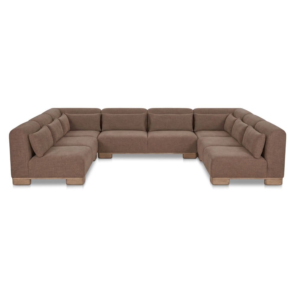 Moes Home - June U Shaped Modular Sectional Dark Brown - OA-1049-20 view 1