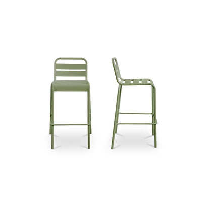 Moes Home - Kade Outdoor Bar Stool Green Set of 2 - QX-1022-16 view 5