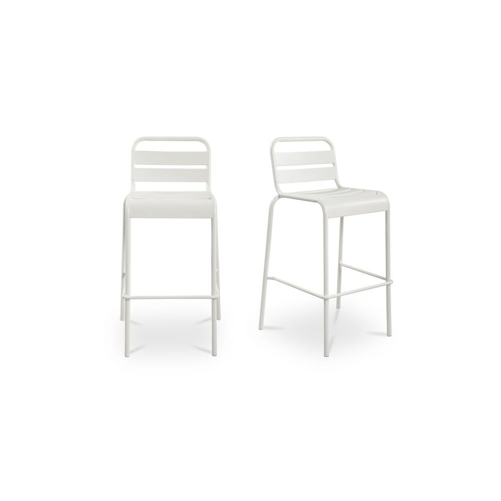 Moes Home - Kade Outdoor Bar Stool White Set of 2 - QX-1022-18 view 1
