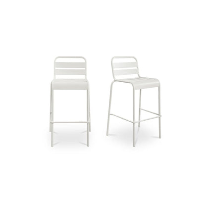 Moes Home - Kade Outdoor Bar Stool White Set of 2 - QX-1022-18 view 1