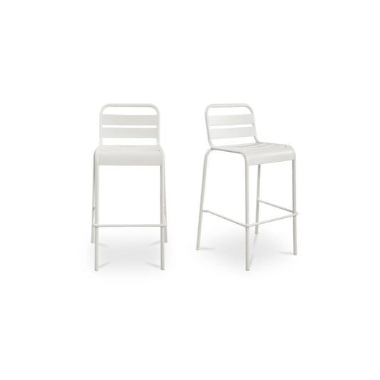 Moes Home - Kade Outdoor Bar Stool White Set of 2 - QX-1022-18 view 1