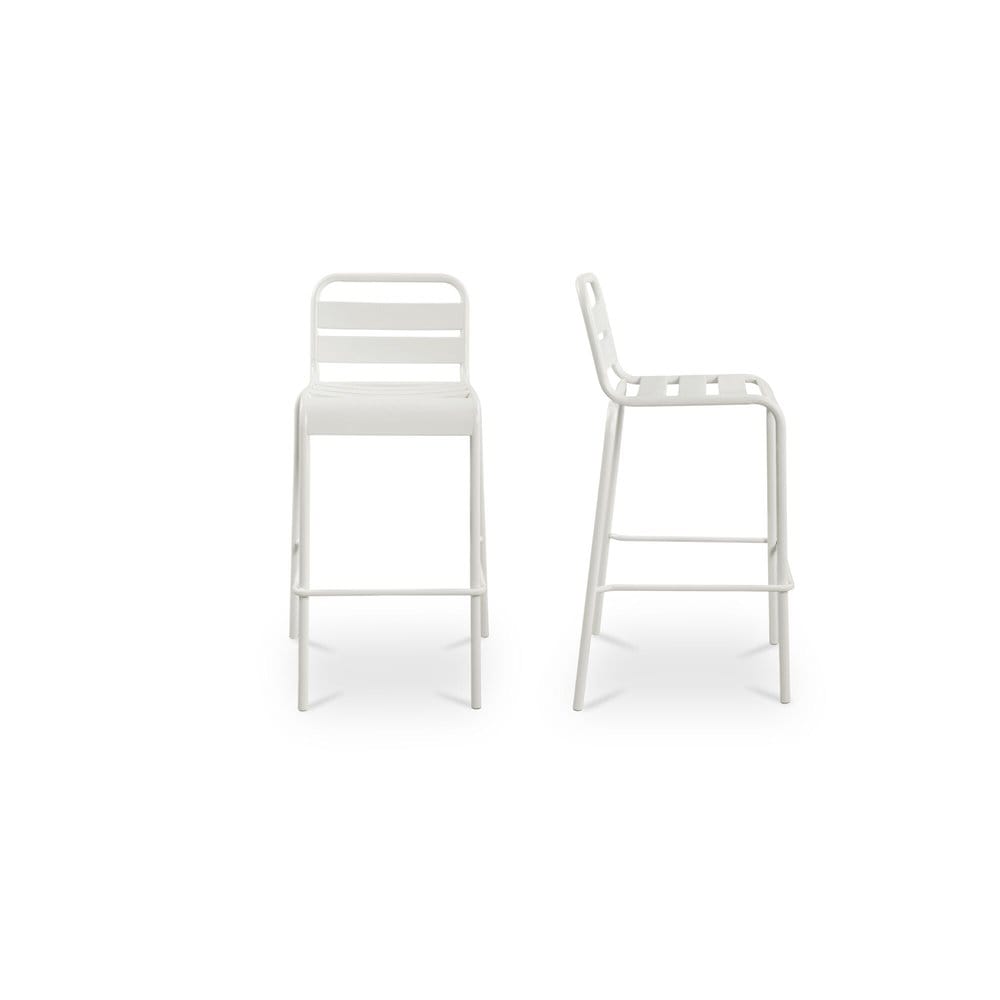 Moes Home - Kade Outdoor Bar Stool White Set of 2 - QX-1022-18 view 5