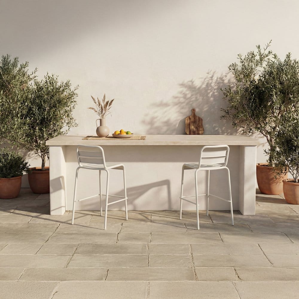 Moes Home - Kade Outdoor Bar Stool White Set of 2 - QX-1022-18 view 10