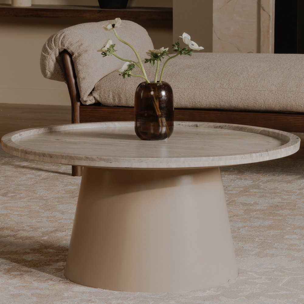 Moes Home - Kimberley Coffee Table White Marble - GK-1138-18-0 view 5