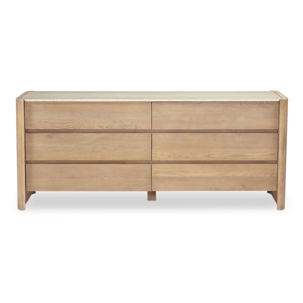 Moes Home - Lane 6 Drawer Dresser Natural - RP-1069-24 view 1