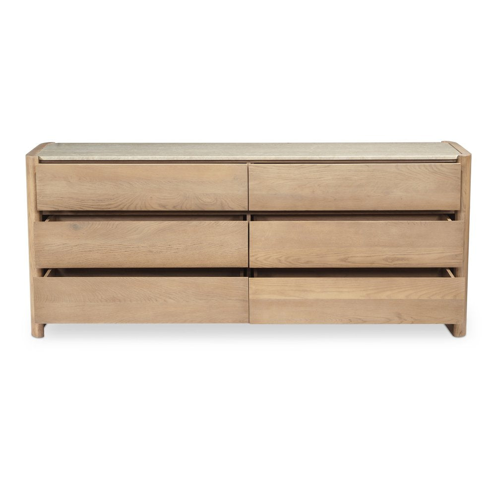Moes Home - Lane 6 Drawer Dresser Natural - RP-1069-24 view 2