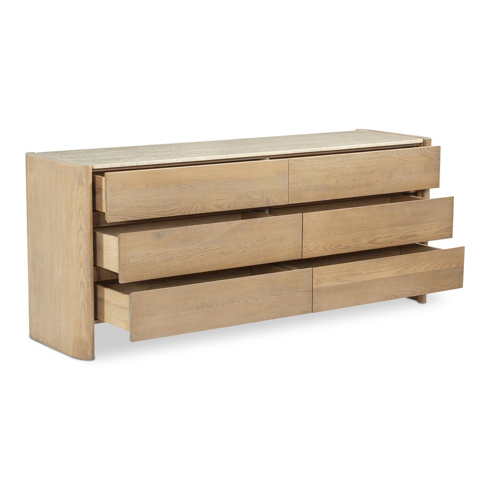 Moes Home - Lane 6 Drawer Dresser Natural - RP-1069-24 view 3