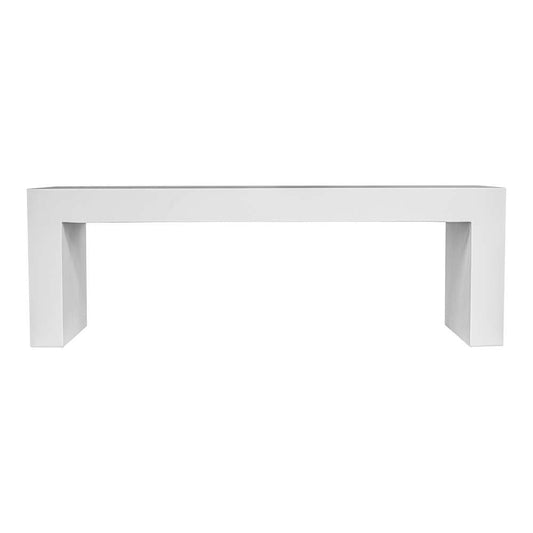 Moes Home - Lazarus Outdoor Bench White - BQ-1005-18 veiw 1