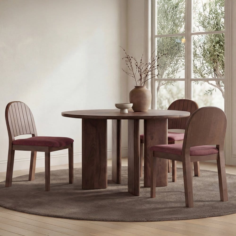 Moes Home - Lia Round Dining Table Dark Brown - DR-1332-20 view 9