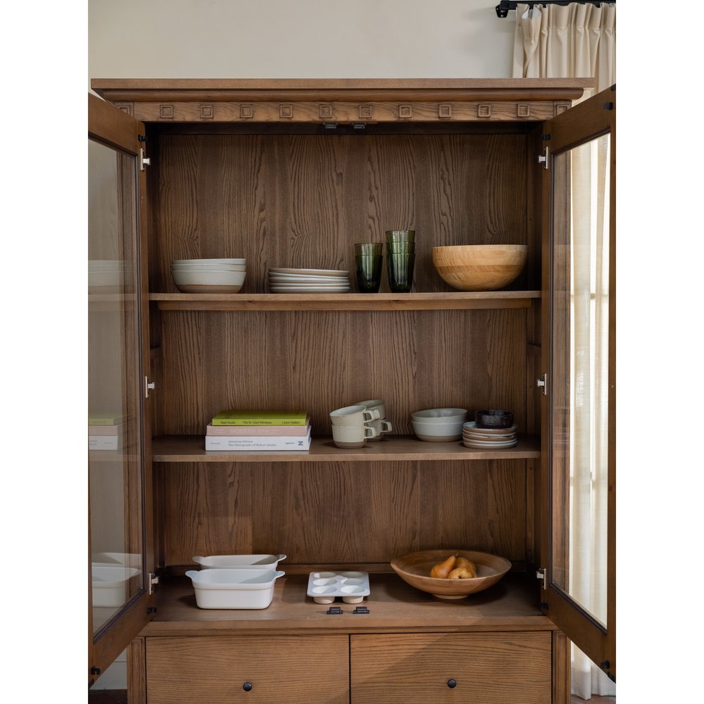 Moes Home - Lillian Tall Cabinet Brown - EM-1018-03-0 view 11