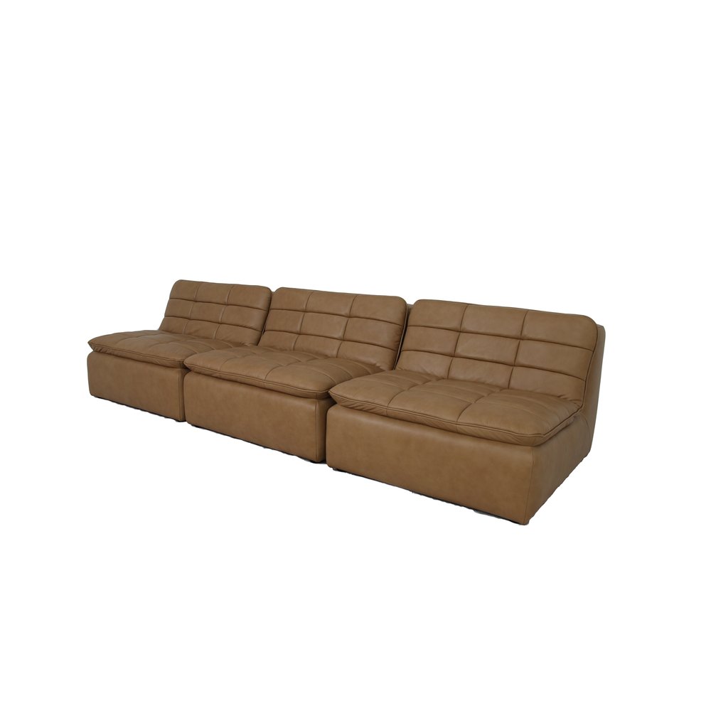 Moes Home - Lino Armless Modular Sofa Tan Leather - XQ-1028-40 view 5