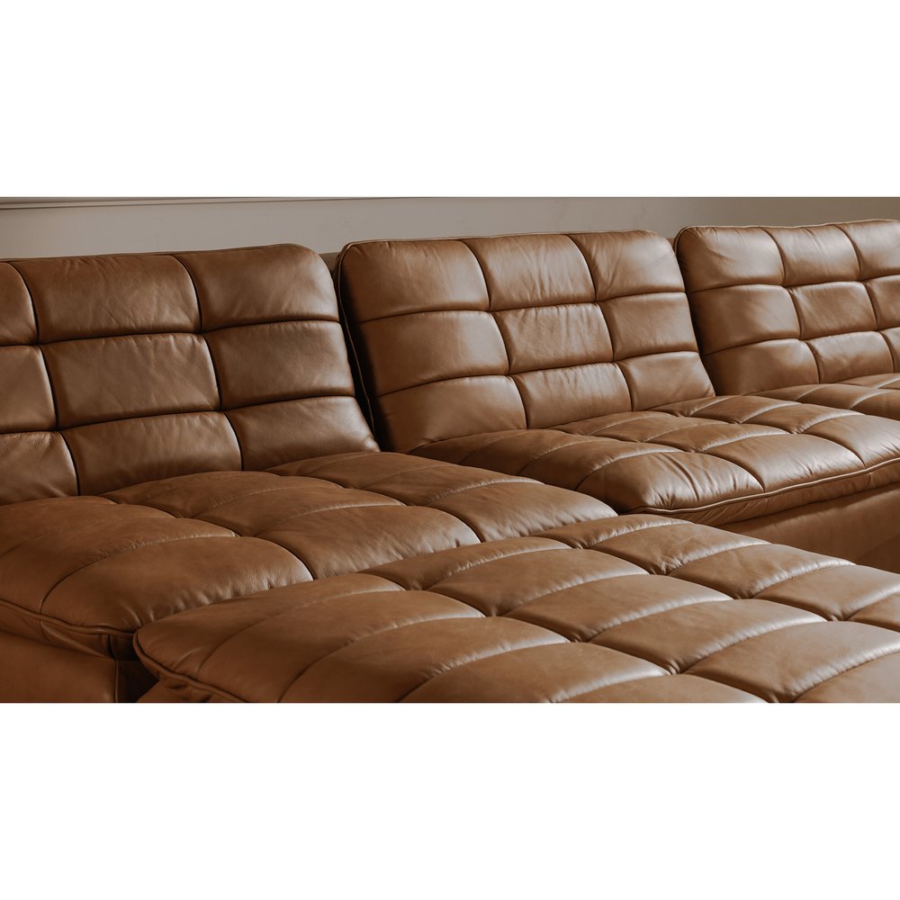 Moes Home - Lino Armless Modular Sofa Tan Leather - XQ-1028-40 view 7