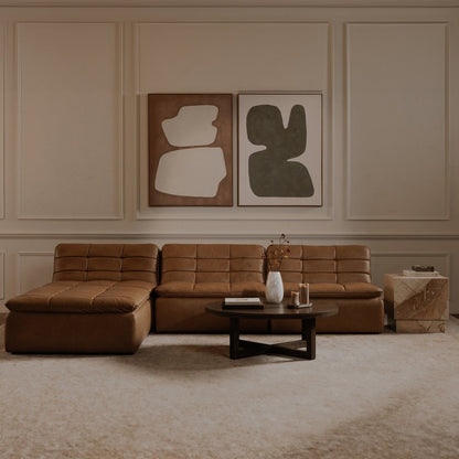 Moes Home - Lino Armless Modular Sofa Tan Leather - XQ-1028-40 view 9