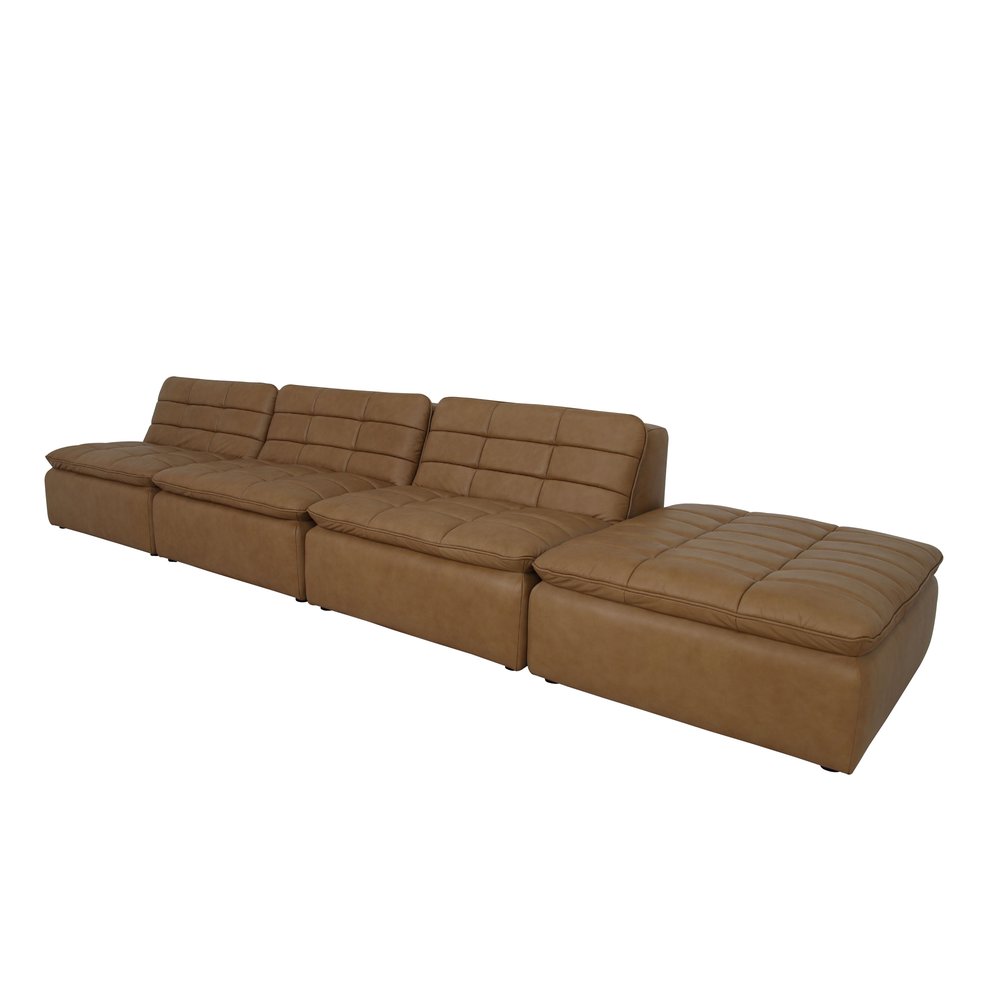 Moes Home - Lino Lounge Modular Sectional Tan Leather - XQ-1029-40 view 6