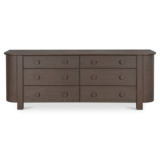 Moes Home - Loren 6 Drawer Dresser Dark Brown - EF-1018-20 view 2