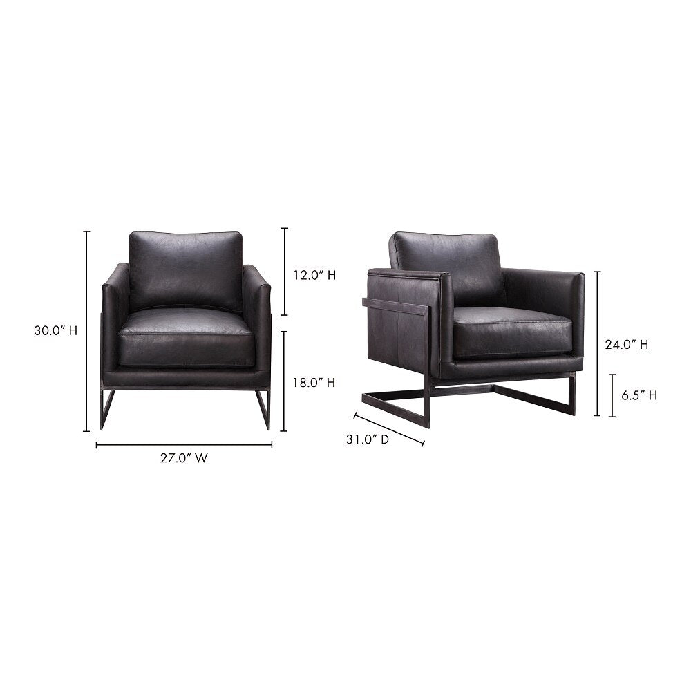 Moes Home - Luxe Club Chair in Black - PK-1082-02 veiw 6