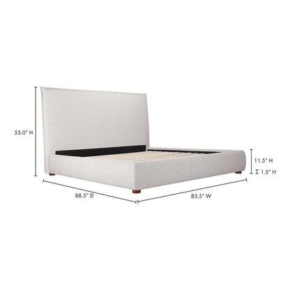 Moes Home - Luzon King Bed Tall Headboard Light Grey - RN-1149-40-0 veiw 10