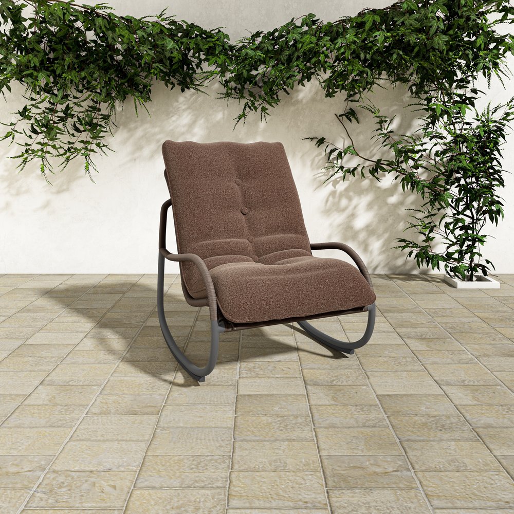 Moes Home - Lyra Outdoor Rocking Chair Brown - GE-1002-03 view 8