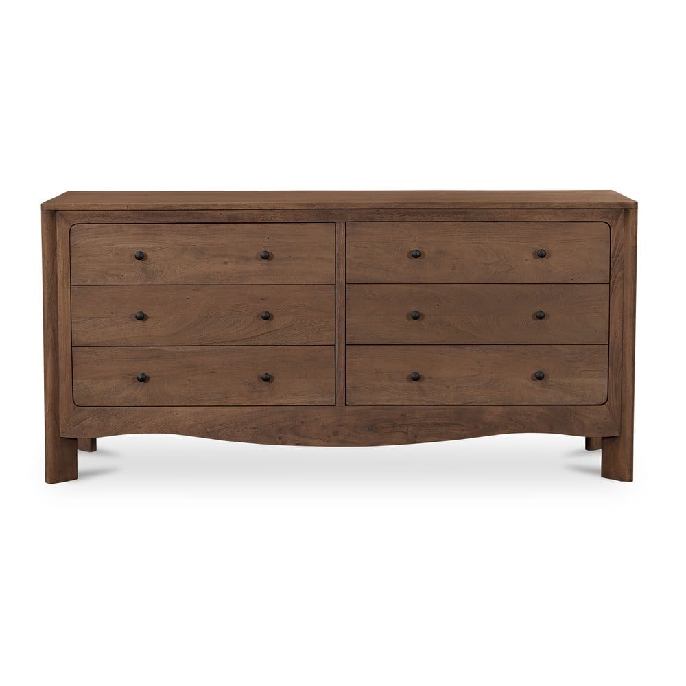 Moes Home - Mabel 6 Drawer Dresser Dark Brown - LX-1086-20 view 2