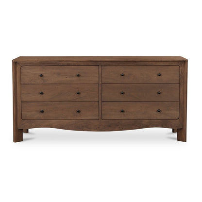 Moes Home - Mabel 6 Drawer Dresser Dark Brown - LX-1086-20 view 2