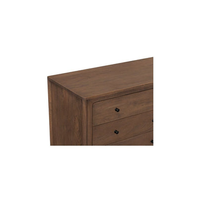 Moes Home - Mabel 6 Drawer Dresser Dark Brown - LX-1086-20 view 8