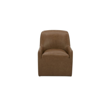 Moes Home - Maisie Rolling Dining Chair Tan Leather - KQ-1045-40-USA view 1
