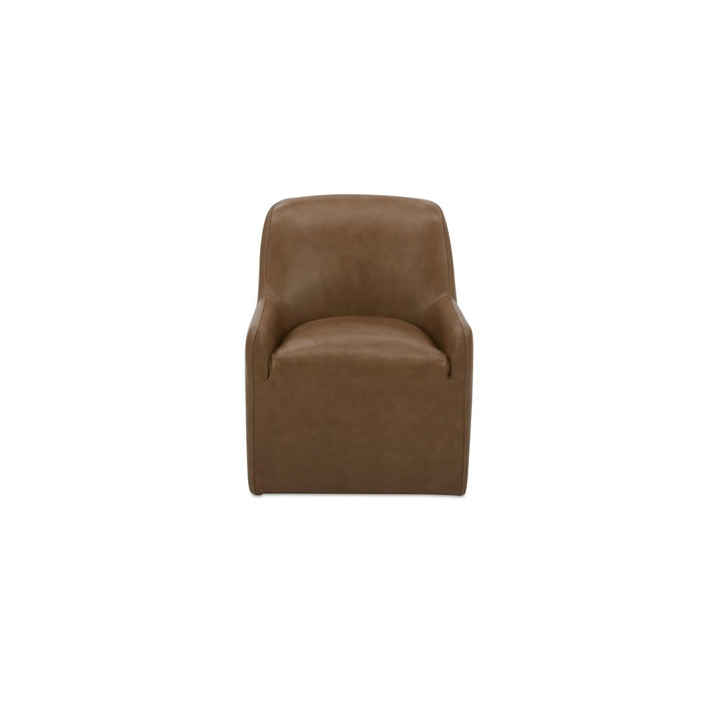 Moes Home - Maisie Rolling Dining Chair Tan Leather - KQ-1045-40-USA view 2