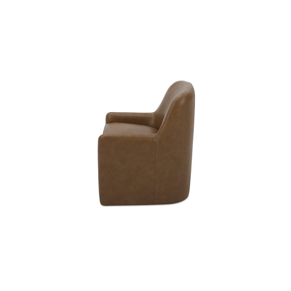 Moes Home - Maisie Rolling Dining Chair Tan Leather - KQ-1045-40-USA view 3