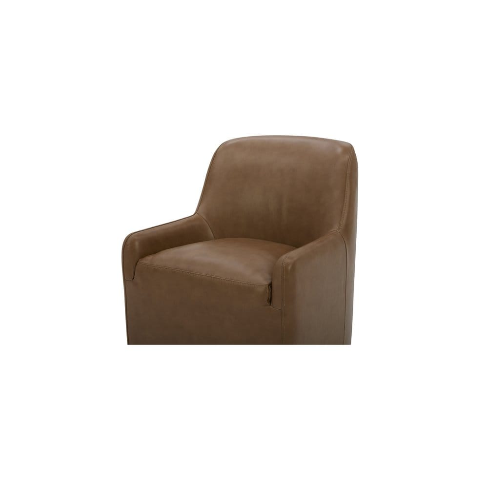 Moes Home - Maisie Rolling Dining Chair Tan Leather - KQ-1045-40-USA view 6
