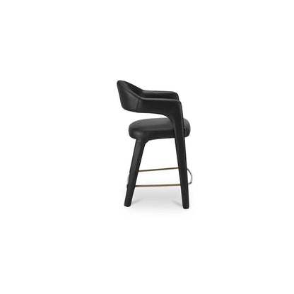 Moes Home - Martens Counter Stool Black Leather - YM-1010-02 view 4