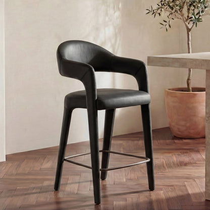 Moes Home - Martens Counter Stool Black Leather - YM-1010-02 view 8
