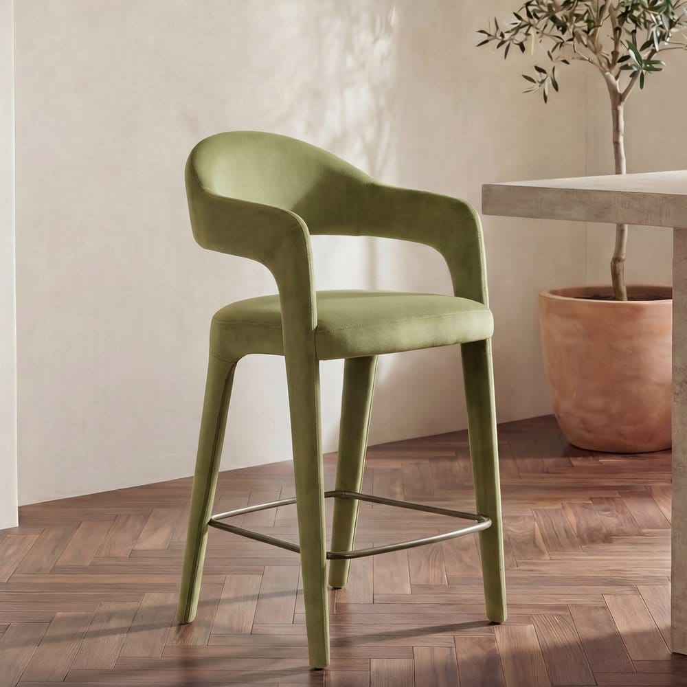 Moes Home - Martens Counter Stool Green Velvet - YM-1010-27 view 8