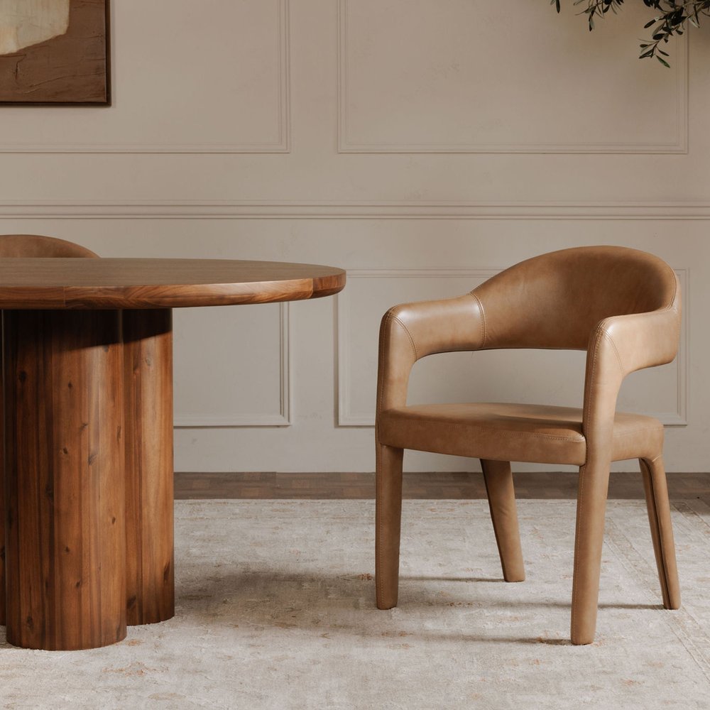 Moes Home - Martens Dining Chair Brown Leather - YM-1009-03 view 7