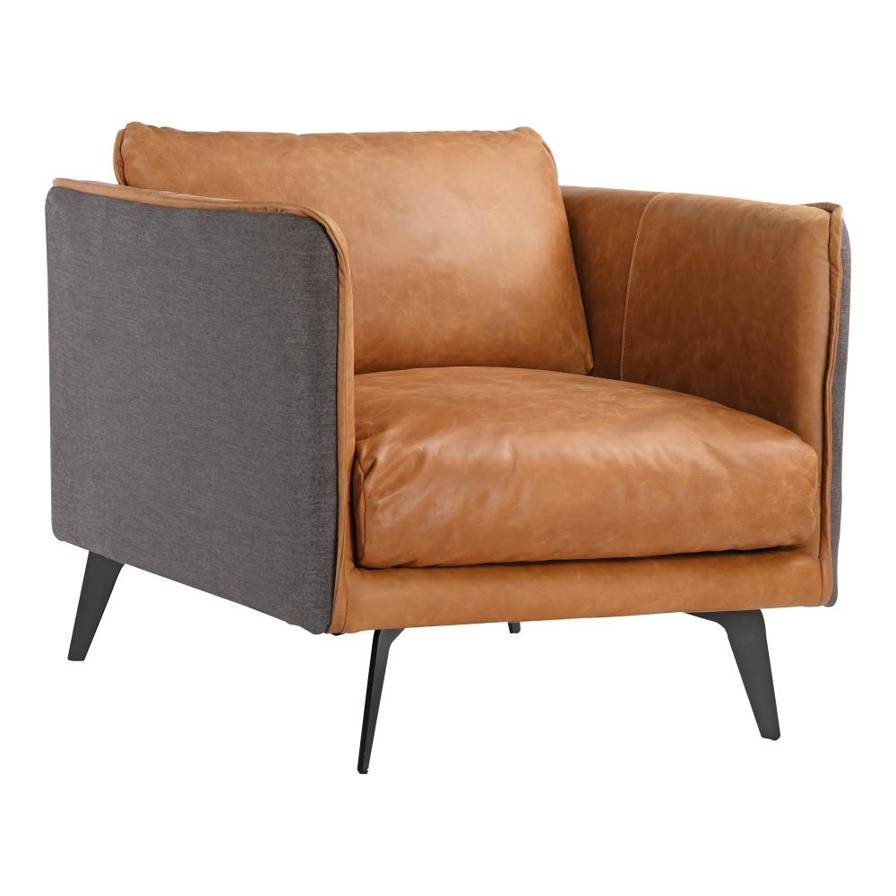Moes Home - Messina Leather Arm Chair Cognac - PK-1096-23 veiw 2