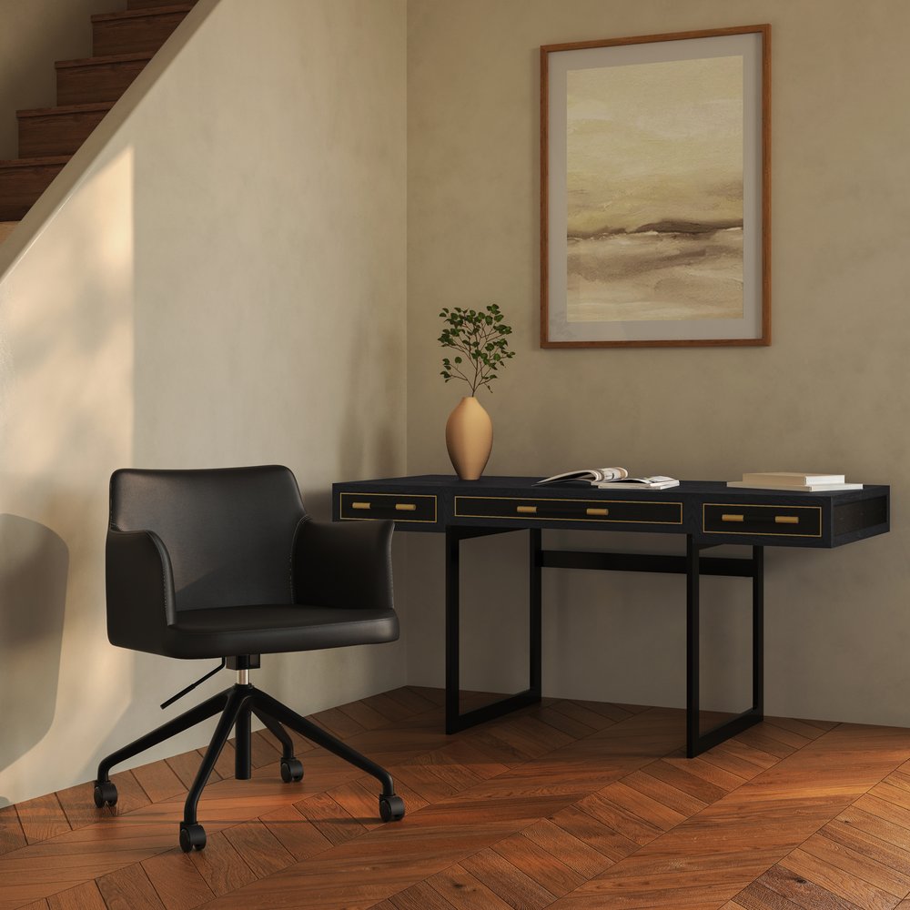 Moes Home - Morris Office Chair PVC Black - EJ-1047-02 view 7
