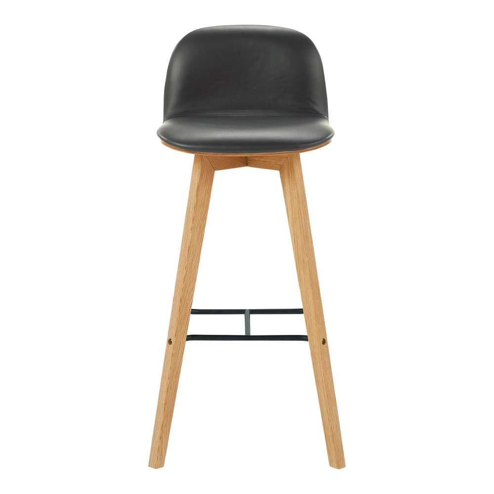 Moes Home - Napoli Leather Barstool Black - YC-1022-02 veiw 1