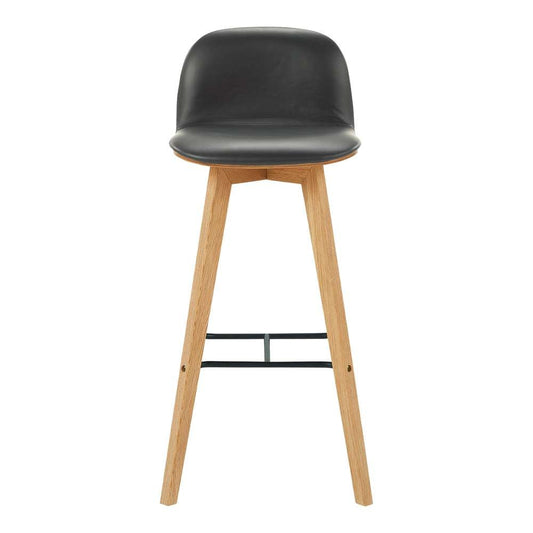 Moes Home - Napoli Leather Barstool Black - YC-1022-02 veiw 1