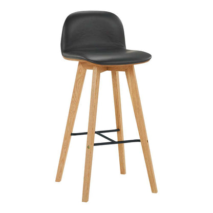 Moes Home - Napoli Leather Barstool Black - YC-1022-02 veiw 2