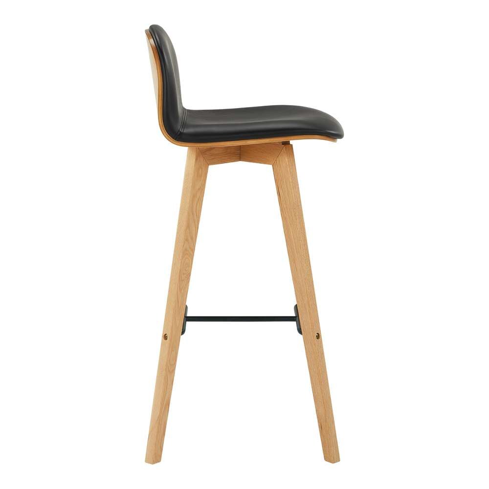 Moes Home - Napoli Leather Barstool Black - YC-1022-02 veiw 3