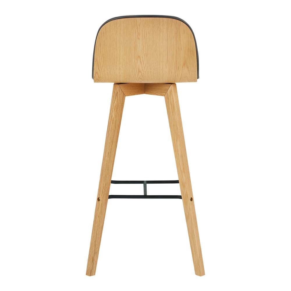 Moes Home - Napoli Leather Barstool Black - YC-1022-02 veiw 4
